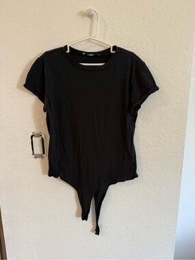 Vici Black Short-Sleeve Crewneck Bodysuit